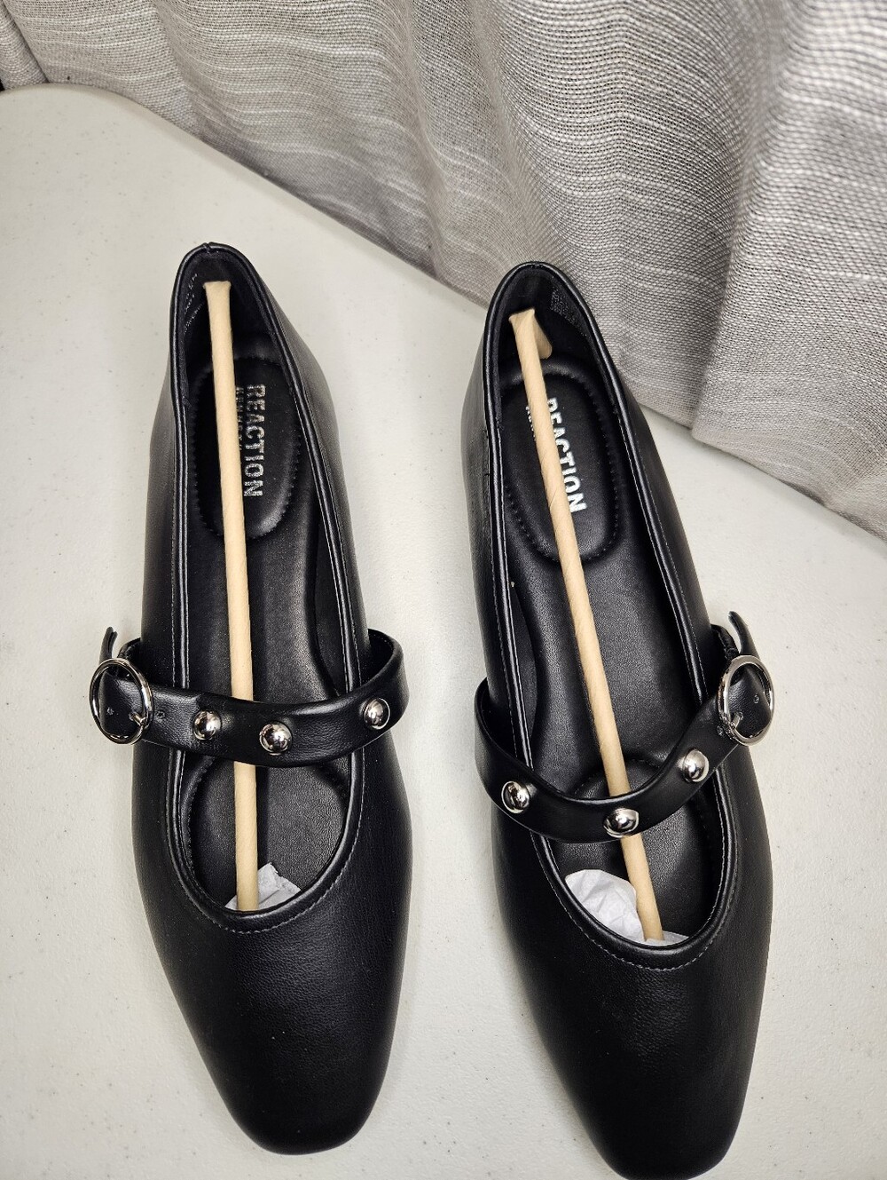 Kenneth Cole Reaction Women's Studded Maxi Maryjane Ballet Flats Sz 10 New Black - Picture 6 of 16